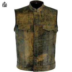 Chaleco de cuero sin mangas de moda Chaleco de cuero transpirable para chaleco de cuero de vaca para hombres - Product Image 6