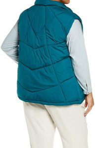 Custom Made <b>Women's</b> Plus Size Sleeveless Lightweight Quilted Gilets Casual Outdoor Wear <b>Waistcoat</b> Length Windproof Button - Product Image 2