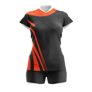 Ensemble de shorts en jersey sans manches respirants à séchage rapide pour femmes personnalisés, impression par sublimation volley-ball, vêtements de tennis disponibles en bleu - Product Image 4