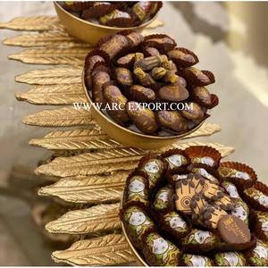 Diseño de cuenco de servicio de Chocolate chapado en oro de Metal, vajilla clásica de tendencia, cuencos decorativos hechos a mano para Chocolate y dátiles - Product Image 2