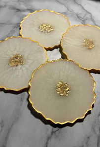 Sous-verre en améthyste naturelle et résine époxy, durable, pour décoration intérieure moderne, cadeaux spirituels pour la maison, forme personnalisée, pour boissons - Product Image 3