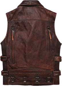 2026 Men <b>Sleeveless</b> <b>Leather</b> Motorcycle Riding <b>Jacket</b> All Season Motorbike Biker <b>Jacket</b> Wholesale Export Supply All Seasons - Product Image 5
