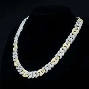 Cadena Cubana Hip Hop con Diamantes de Imitación Moissanite, Plata 925, Estilo Iced Out - Product Image 3