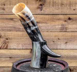 Corne à boire Cadeau de Noël Corne de Viking avec Steins en métal Pour la bière Vin Mead Ale Tankard pour les fêtes de jardin vacances personnalisées - Product Image 4