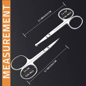 Deux ciseaux à ongles professionnels multi-usages ciseaux de beauté nez cheveux sourcils barbe moustache et ciseaux à cuticules - Product Image 6