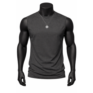 Camiseta Deportiva Personalizada sin Mangas para Hombre, Ajustada, Transpirable, para Gimnasio, Venta al Por Mayor OEM - Product Image 1