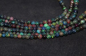 Cuentas de Ópalo Etíope Negro AA de 4-6 mm, Bolas Lisas, Cuentas de Piedras Preciosas para Bolígrafos, Gemas Mehrajudin Modelo 725 - Product Image 3