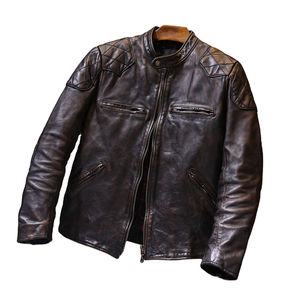 Chaquetas de Cuero de Moda para Hombre OEM, Chaqueta de Cuero de Invierno para Hombre - Chaqueta de Cuero de Cordero Genuino para Hombre, Material de Super Calidad, Color Marrón - Product Image 3
