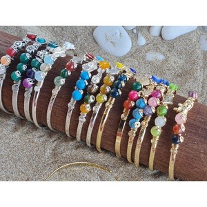 Bohemian Style Fashion <b>Beaded</b> <b>Bracelets</b> Gold and Silver Plated with Vibrant Stones <b>for</b> Resale Appeal - Product Image 4