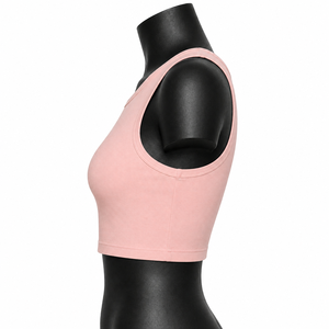 Top Deportivo Corto sin Mangas para Mujer, Color Rosa Claro, Suave y Elástico, para Fitness, Yoga, Gimnasio, Ropa Deportiva al por Mayor, OEM - Product Image 4