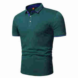 Petit cheval Polo hommes col couleur unie pur coton brodé à manches courtes Polo T-shirt # RL-004 - Product Image 4