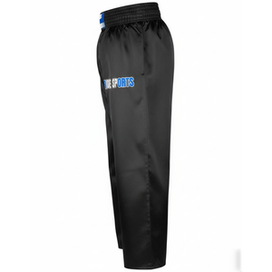 Service OEM ODM, pantalon de kickboxing pour homme personnalisé, en toile décontractée, noir et rouge contrastés, respirant, lavé - Product Image 4
