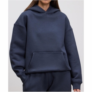 Sudaderas con Hombros Caídos para Mujer, con Logotipo Frontal, Forro Polar, 100% Algodón, Ropa Exterior Informal, Sudaderas Modernas al por Mayor para Mujer - Product Image 1