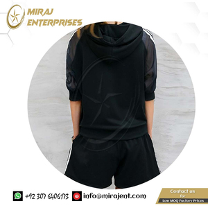 Été Nouveau Loose Hooded Short Sleeve Age Sports Pant Suits Breathable Casual Two Piece Set Women Clothes - Product Image 4