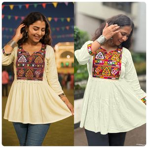 Festival Wear Rayon de couleur incroyable avec Gamthi Lace et Kodi Lace Kurti Fabricant en gros et exportateur de Surat - Product Image 4