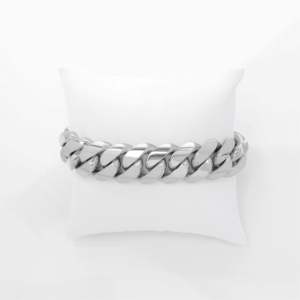Bracelet Shreya Diam fait main en argent 925 plaqué or, chaîne cubaine Miami 18 mm, style hip-hop pour homme, à porter au quotidien - Product Image 3