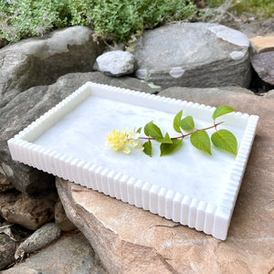 Découvrez les plateaux en marbre très vendus, élégants plateaux de service et de vanité, marbre blanc naturel, plateau à fromage, présentoir à bijoux - Product Image 1