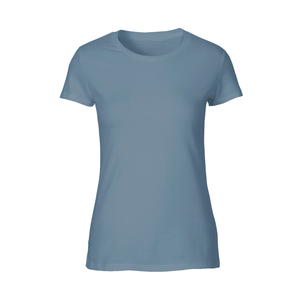 Camiseta personalizada de cuello redondo para mujer, Camiseta de algodón orgánico 100% con logotipo personalizado para mujer, camisetas lisas de primera calidad - Product Image 1
