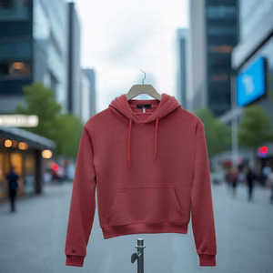Sudadera con Capucha Naranja para Hombre, 100% Algodón, Felpa Francesa, Corte Regular, Informal, Otoño, Color Sólido, Diseño con Bolsillo - Product Image 4