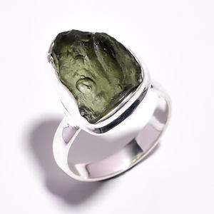 Anillo de piedras preciosas de moldavita de Plata de Ley 925, joyería hecha a mano, anillos al por mayor hechos a medida para mujeres y niñas - Product Image 3