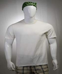 Camiseta personalizable de cuello redondo para hombre, 100% algodón, de gran tamaño, Color azul lavado, de alta calidad, de punto pesado, en blanco sólido para - Product Image 4