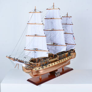 Fabriqué à la main peint 80cm HMS victoire modèle navire historique marine britannique navire autoportant décor à la maison cuivre fond droit - Product Image 1