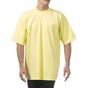 Camiseta de manga corta de peso pesado para hombre estilo Hip Hop calidad Premium con cuello redondo alto logotipo personalizable impresión diseño liso - Product Image 4