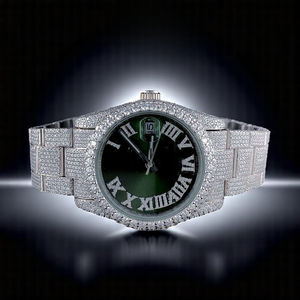 Reloj de Cuarzo Personalizado con Moissanita de Corte Brillante Redondo, Estilo Hip Hop, con Esfera de Cristal, Claridad VVS, Elaborado con Gemas y Piedras, Nuevo Diseño para Hombre - Product Image 6