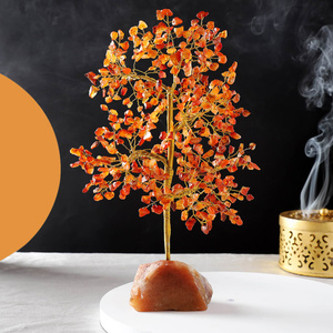 Árbol de piedras preciosas de cornalina pulido hecho a mano con diseño de Ángel y amor-Cristal natural para decoración del hogar y regalo - Product Image 2