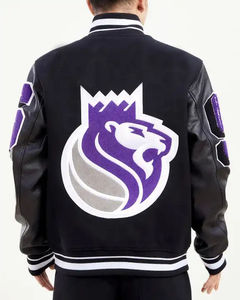 Top High Quality <b>Thin</b> Wool Varsity <b>Jackets</b> <b>Men</b> Heavyweight Chenille Embroidered Leather Baseball Letterman Winter Streetwear - Product Image 6