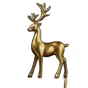 Lot de 2 sculptures en métal Art Animal Sculptures Intérieur Table Décor Animal Cerf Luxe Doré pour Décoration Maisons - Product Image 3