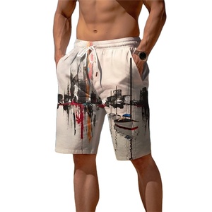 Pantalones cortos de chándal para hombre, pantalones cortos de playa, pantalones cortos de rizo con cordón, cintura elástica, estampado 3D gráfico, rayas a cuadros, transpirables, suaves, diarios - Product Image 1