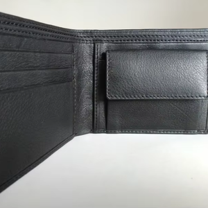 Minimalist Retro Genuine Leather Men's Wallet Zipper Closure Long <b>Slim</b> Waterproof Flowers ID Window Cash Style New Design - Product Image 1