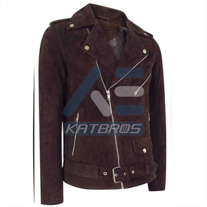 เสื้อแจ็คเก็ตหนังกลับผู้ชายพรีเมียมสำหรับฤดูหนาว คอตั้ง สไตล์วินเทจ ระบายอากาศได้ดี กันลม นุ่ม อุ่น เหมาะสำหรับอากาศหนาว - Product Image 6