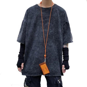 Acid Wash T-Shirt Hombres Oversized Heavyweight T-Shirt's New Arrivals Venta al por mayor Logotipo personalizado Heavy Weight T Shirt Casual Streetwear - Product Image 3