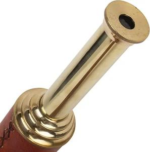 Vintage Leather and <b>Brass</b> <b>Telescope</b> Nautical Handheld Spyglass for Maritime Decor and Gifts - Product Image 1