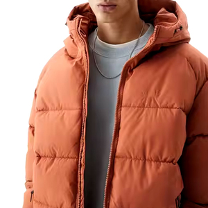 Chaqueta acolchada con cremallera completa con estampado personalizado a prueba de viento y algodón de poliéster para hombre cómoda de invierno - Product Image 4