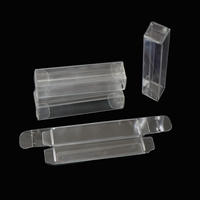 Boîtes de rangement transparentes en PVC/PET jetables, luxueuses, écologiques, avec logo personnalisé en relief, pour petits objets, rouges à lèvres et cosmétiques