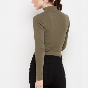 Summer Zip-Front Workout <b>Top</b> with Stretch Fit Long Sleeve Fitted Zip-Up Training Shirt - Product Image 4