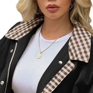 Chaqueta de bombardero lisa de lona de algodón personalizada negra para mujer, chaqueta transpirable de invierno informal para exteriores de nuevo estilo - Product Image 5