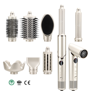 Ferramentas de Salão Profissionais 8 em <span class=keywords><strong>1</strong></span> Modelador de Cabelo Escova de Ar Quente Modelador Automático de Cachos Alisador Secador Multiuso - Product Image 1