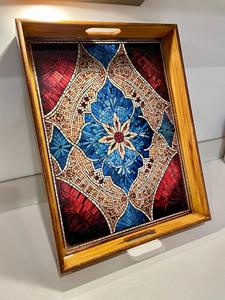 Bandeja de Servicio de Diseño con Recubrimiento de Esmalte de Madera MDF, Bandeja de Mesa de Alta Calidad para Hoteles y Restaurantes - Product Image 3