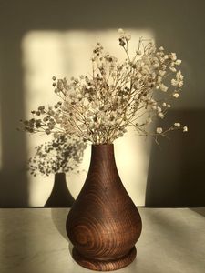 Jarrón de madera ecológico diseñado para flores secas, macetas sostenibles que añaden calidez a cualquier espacio, decoración del hogar. - Product Image 4