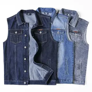 Heren Casual Mouwloos Spijkerjack Denim Vest Vest Vest Voor Mannen Custom Logo & Print Denim Jasje