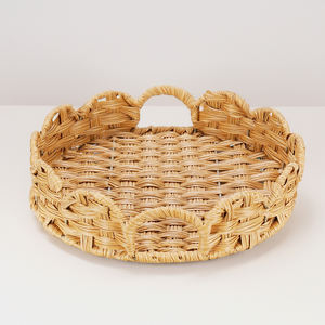 Bandejas Redondas de Bambú Hechas a Mano en Vietnam, Ecológicas, Duraderas, Rústicas, con Detalles de Ratán, Bandeja Decorativa para Servir en Interiores de Hoteles-SR2014 - Product Image 2