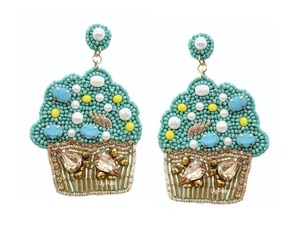 Boucles d'oreilles en coton perlé de dernière génération, bijoux de mode bouddhiste pour femmes, de haute qualité, artificiels, faits à la main, légères, forme ovale - Product Image 4