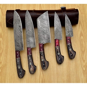 Ensemble de couteaux de cuisine en acier Damas de qualité supérieure, personnalisés, service OEM ODM, lame artisanale, manche en bois personnalisé - Product Image 3