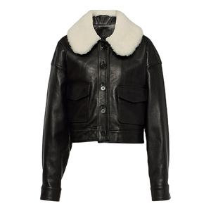 Chaqueta de Cuero Genuino para Mujer de Primera Calidad, Chaqueta de Invierno con Cuello Camisero, Transpirable, Tinte Liso, Duradera, OEM, con Bolsillos Laterales 2026 - Product Image 4