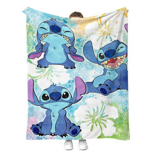 하이 퀄리티 사용자 정의 귀여운 애니메이션 만화 스티치 어린이 아기 봉제 담요 부드러운 따뜻한 아늑한 양털 플란넬 던지기 담요 - Product Image 3