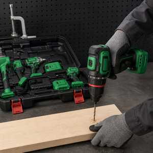 Set di Utensili Elettrici Industriali Senza Fili: Smerigliatrice Angolare Brushless, Martello Rotativo, Avvitatore a Impulsi, Trapano Avvitatore con Caricabatterie e Valigetta - Product Image 2